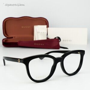 BRAND NEW Gucci Women Eyeglasses Black Demo Oval GG1687O 001